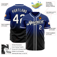 Custom Baseball Jersey, Royal White Black Fashion Sportswear Jersey Shirt, Athletic Button Down Moisture Wicking Jersey, Casual Gift for Men