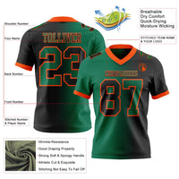 Custom Football Jersey, Black Kelly Green Fashion Sportswear Jersey Shirt, Athletic Moisture Wicking Breathable Jersey, Casual Gift for Men