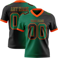 Custom Football Jersey, Black Kelly Green Fashion Sportswear Jersey Shirt, Athletic Moisture Wicking Breathable Jersey, Casual Gift for Men