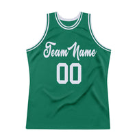 Custom Basketball Jersey, Kelly Green White Authentic Sportswear Jersey Shirt, Athletic Mesh Moisture Wicking Jersey, Casual Gift for Men