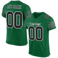 Custom Football Jersey, Kelly Green Black Sportswear Jersey Shirt, Athletic Mesh Moisture Wicking Jersey, Casual Gift for Men