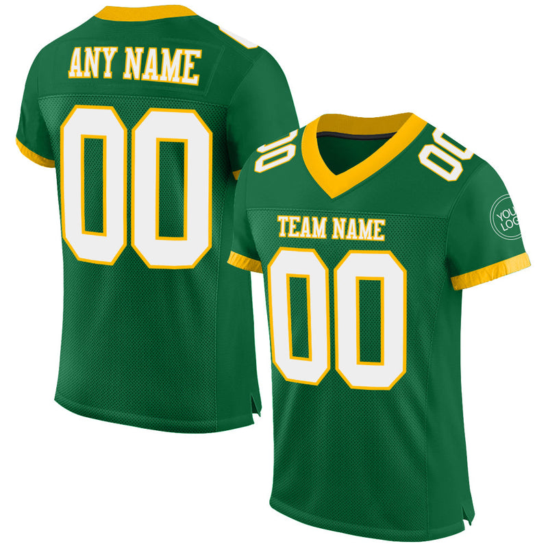 Custom Football Jersey, Kelly Green Sportswear Jersey Shirt, Athletic Mesh Moisture Wicking Jersey, Casual Gift for Men, Style KellyGreen0448