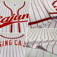 Custom Baseball Jersey, White Red Sportswear Jersey Shirt, Athletic Button Down Moisture Wicking Jersey, Casual Gift for Men, Style White1207