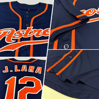 Custom Baseball Jersey, Navy Orange White Sportswear Jersey Shirt, Athletic Button Down Moisture Wicking Jersey, Casual Gift for Men