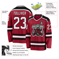 Custom Hockey Jersey, Maroon White Black Sportswear Jersey Shirt, Athletic Long Sleeve V Neck Jersey, Casual Gift for Men, Style Maroon0055