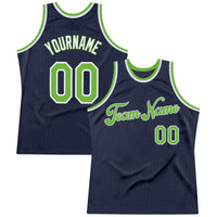 Custom Basketball Jersey, Navy Neon Green White Authentic Sportswear Jersey Shirt, Athletic Mesh Moisture Wicking Jersey, Casual Gift for Men