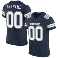 Custom Football Jersey, Navy White Gray Sportswear Jersey Shirt, Athletic Mesh Moisture Wicking Jersey, Casual Gift for Men, Style Navy0284