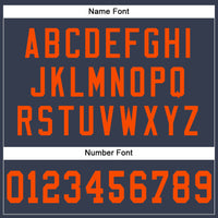 Custom Football Jersey, Navy Orange Sportswear Jersey Shirt, Athletic Mesh Moisture Wicking Jersey, Casual Gift for Men