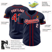 Custom Baseball Jersey, Navy Red Sportswear Jersey Shirt, Athletic Button Down Moisture Wicking Jersey, Casual Gift for Men, Style Navy0498
