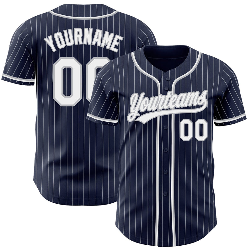 Custom Baseball Jersey, Navy White Sportswear Jersey Shirt, Athletic Button Down Moisture Wicking Jersey, Casual Gift for Men, Style Navy0561