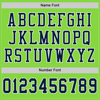 Custom Football Jersey, Neon Green Navy Sportswear Jersey Shirt, Athletic Mesh Moisture Wicking Jersey, Casual Gift for Men, Style NeonGreen0085