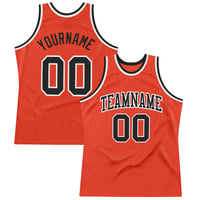 Custom Basketball Jersey, Orange Black White Throwback Sportswear Jersey Shirt, Athletic Mesh Moisture Wicking Jersey, Casual Gift for Men