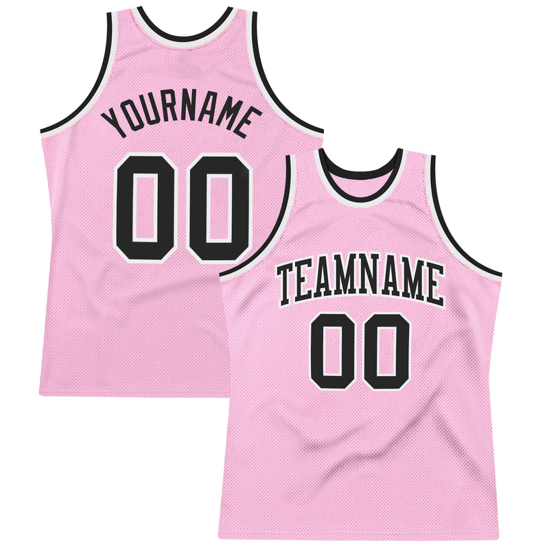 Custom Basketball Jersey, Pink Black White Sportswear Jersey Shirt, Athletic Mesh Moisture Wicking Jersey, Casual Gift for Men, Style Pink0151