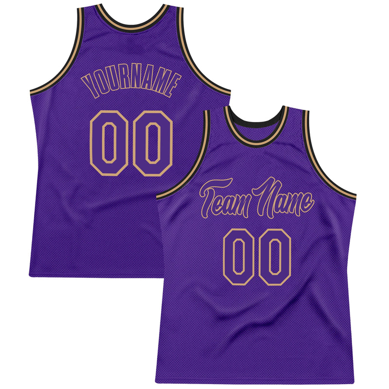 Custom Basketball Jersey, Purple Old Gold Authentic Sportswear Jersey Shirt, Athletic Mesh Moisture Wicking Jersey, Casual Gift for Men