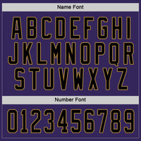 Custom Hockey Jersey, Purple Black Old Gold Sportswear Jersey Shirt, Athletic Long Sleeve V Neck Jersey, Casual Gift for Men