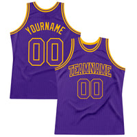 Custom Basketball Jersey, Purple Gold Throwback Sportswear Jersey Shirt, Athletic Mesh Moisture Wicking Jersey, Casual Gift for Men
