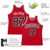 Custom Basketball Jersey, Red Black White Sportswear Jersey Shirt, Athletic Mesh Moisture Wicking Jersey, Casual Gift for Men, Style Red0561