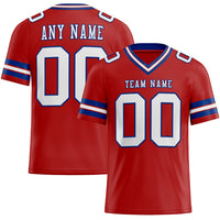 Custom Football Jersey, Red White Royal Sportswear Jersey Shirt, Athletic Moisture Wicking Breathable Jersey, Casual Gift for Men