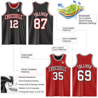 Custom Basketball Jersey, Black White Sportswear Jersey Shirt, Athletic Mesh Moisture Wicking Jersey, Casual Gift for Men, Style ReversibleD0004