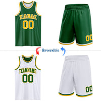 Custom Basketball Jersey, Kelly Green Gold Sportswear Jersey Shirt, Athletic Mesh Moisture Wicking Jersey, Casual Gift for Men