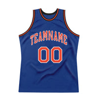 Custom Basketball Jersey, Royal Orange White Authentic Sportswear Jersey Shirt, Athletic Mesh Moisture Wicking Jersey, Casual Gift for Men
