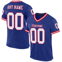 Custom Football Jersey, Royal White Red Sportswear Jersey Shirt, Athletic Mesh Moisture Wicking Jersey, Casual Gift for Men, Style Royal0155