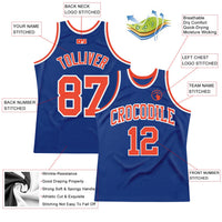 Custom Basketball Jersey, Royal Orange Sportswear Jersey Shirt, Athletic Mesh Moisture Wicking Jersey, Casual Gift for Men, Style Royal0345