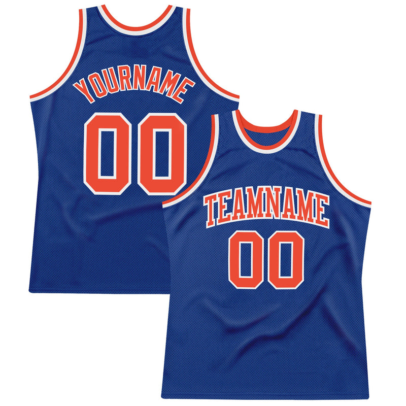 Custom Basketball Jersey, Royal Orange Sportswear Jersey Shirt, Athletic Mesh Moisture Wicking Jersey, Casual Gift for Men, Style Royal0345