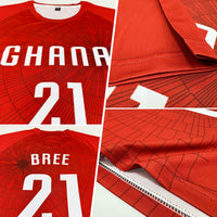 Custom Soccer Jersey, Red White Sportswear Jersey Shirt, Athletic Mesh Moisture Wicking Jersey, Casual Gift for Men, Style Soccer0512
