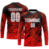 Custom Soccer Jersey, Red White Black Sportswear Jersey Shirt, Athletic Mesh Moisture Wicking Jersey, Casual Gift for Men, Style Soccer0011