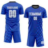 Custom Soccer Jersey, Royal White Black Sportswear Jersey Shirt, Athletic Mesh Moisture Wicking Jersey, Casual Gift for Men