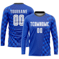 Custom Soccer Jersey, Royal White Black Sportswear Jersey Shirt, Athletic Mesh Moisture Wicking Jersey, Casual Gift for Men