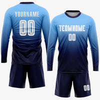 Custom Soccer Jersey, Light Blue White Navy Fashion Sportswear Jersey Shirt, Athletic Mesh Moisture Wicking Jersey, Casual Gift for Men