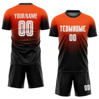 Custom Soccer Jersey, Orange White Black Fashion Sportswear Jersey Shirt, Athletic Mesh Moisture Wicking Jersey, Casual Gift for Men