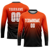 Custom Soccer Jersey, Orange White Black Fashion Sportswear Jersey Shirt, Athletic Mesh Moisture Wicking Jersey, Casual Gift for Men