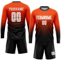 Custom Soccer Jersey, Orange White Black Fashion Sportswear Jersey Shirt, Athletic Mesh Moisture Wicking Jersey, Casual Gift for Men