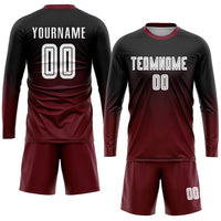 Custom Soccer Jersey, Black White Crimson Fashion Sportswear Jersey Shirt, Athletic Mesh Moisture Wicking Jersey, Casual Gift for Men