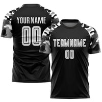 Custom Soccer Jersey, Black White Sportswear Jersey Shirt, Athletic Mesh Moisture Wicking Jersey, Casual Gift for Men, Style Soccer0037