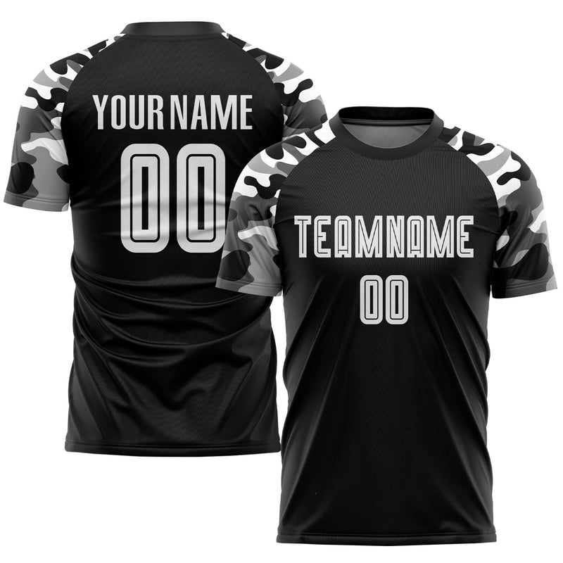 Custom Soccer Jersey, Black White Sportswear Jersey Shirt, Athletic Mesh Moisture Wicking Jersey, Casual Gift for Men, Style Soccer0037