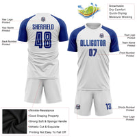 Custom Soccer Jersey, White Royal Sportswear Jersey Shirt, Athletic Mesh Moisture Wicking Jersey, Casual Gift for Men, Style Soccer0050