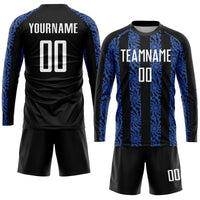 Custom Soccer Jersey, Black White Royal Sportswear Jersey Shirt, Athletic Mesh Moisture Wicking Jersey, Casual Gift for Men, Style Soccer0064