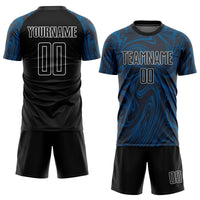 Custom Soccer Jersey, Royal Black White Sportswear Jersey Shirt, Athletic Mesh Moisture Wicking Jersey, Casual Gift for Men