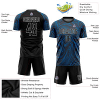Custom Soccer Jersey, Royal Black White Sportswear Jersey Shirt, Athletic Mesh Moisture Wicking Jersey, Casual Gift for Men