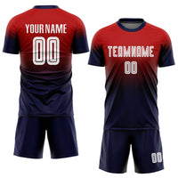 Custom Soccer Jersey, Red White Navy Fashion Sportswear Jersey Shirt, Athletic Mesh Moisture Wicking Jersey, Casual Gift for Men