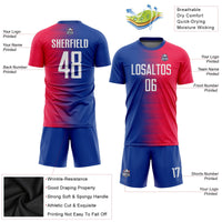 Custom Soccer Jersey, Red White Royal Sportswear Jersey Shirt, Athletic Mesh Moisture Wicking Jersey, Casual Gift for Men