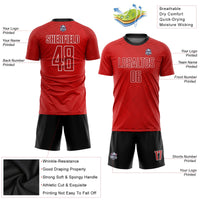 Custom Soccer Jersey, Red Black Sportswear Jersey Shirt, Athletic Mesh Moisture Wicking Jersey, Casual Gift for Men, Style Soccer0102