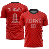 Custom Soccer Jersey, Red Black Sportswear Jersey Shirt, Athletic Mesh Moisture Wicking Jersey, Casual Gift for Men, Style Soccer0102