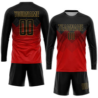 Custom Soccer Jersey, Red Black Old Gold Sportswear Jersey Shirt, Athletic Mesh Moisture Wicking Jersey, Casual Gift for Men, Style Soccer0109