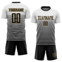 Custom Soccer Jersey, White Black Old Gold Sportswear Jersey Shirt, Athletic Mesh Moisture Wicking Jersey, Casual Gift for Men, Style Soccer0114