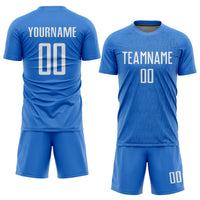 Custom Soccer Jersey, Light Blue White Sportswear Jersey Shirt, Athletic Mesh Moisture Wicking Jersey, Casual Gift for Men, Style Soccer0137